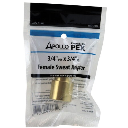 Apollo 3/4 in. Brass PEX-A Barb x 3/4 in. Female Sweat Adapter EPXFS3434
